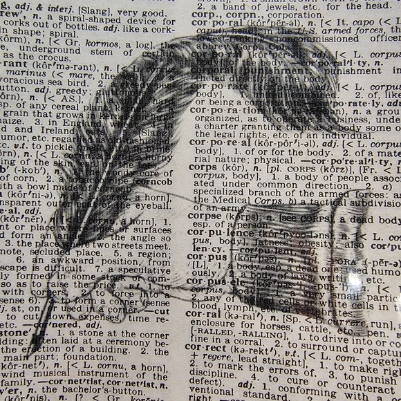 Dictionary Art Prints Set of 2 • Quill & Typewriter • Vintage Bookish Wall Decor - Picture 3 of 10